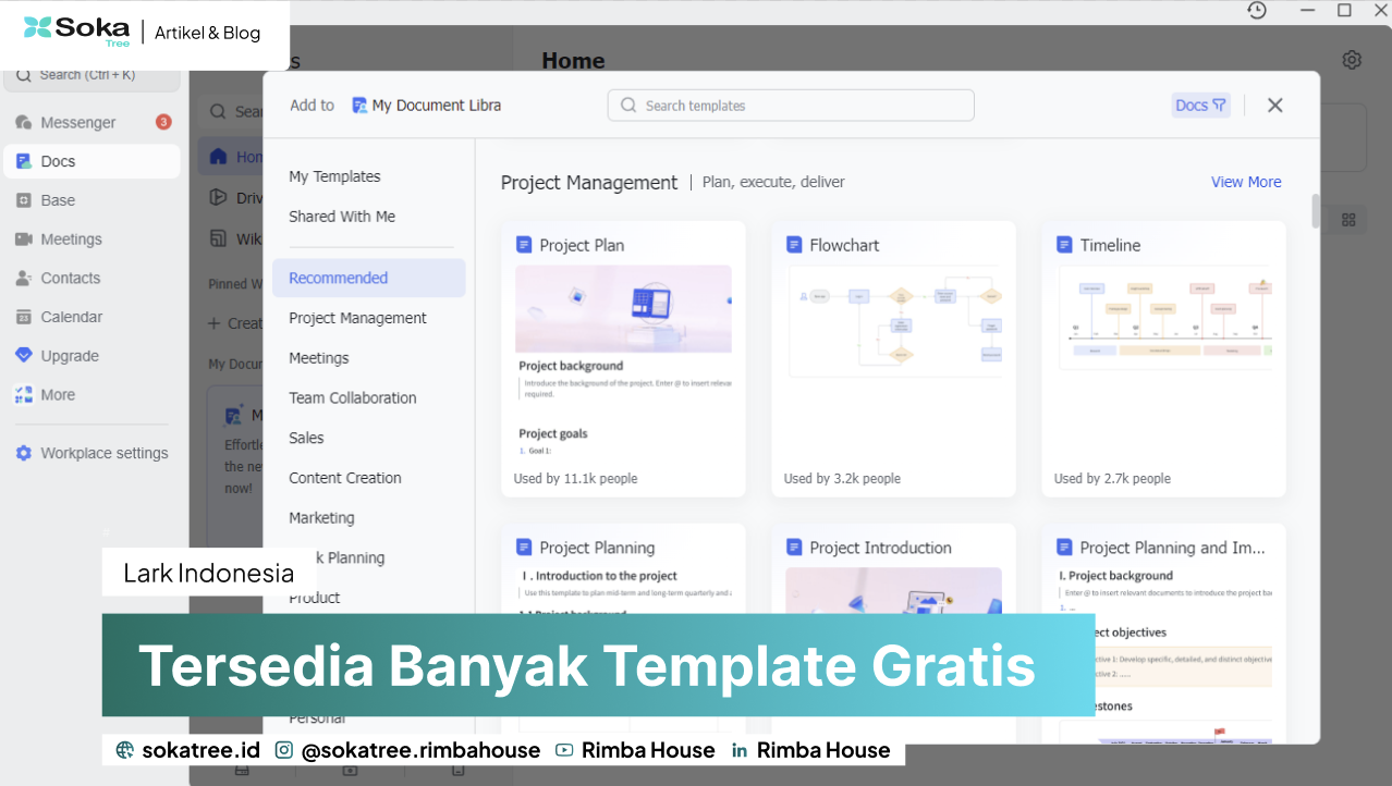 Galeri Template Bawaan Lark Docs