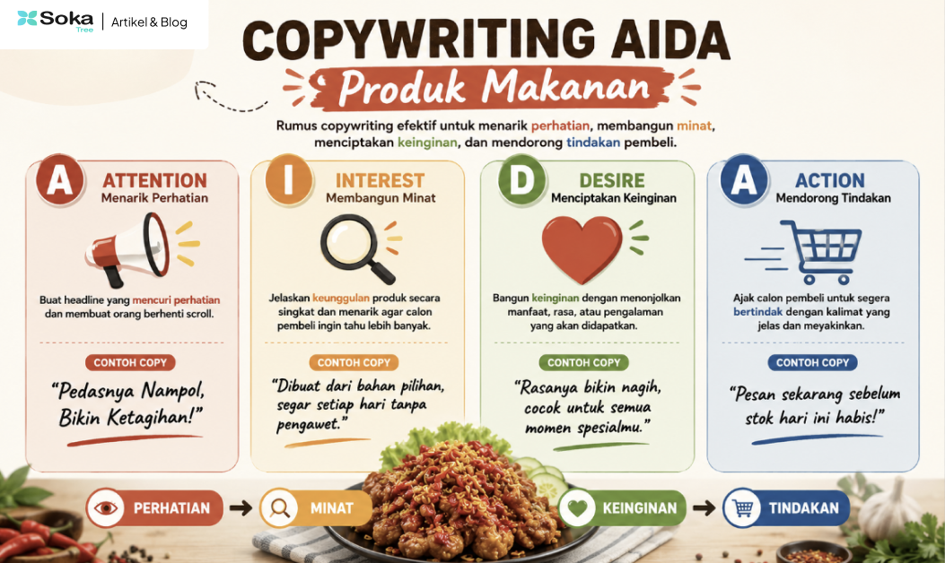 Contoh Copywriting AIDA Produk Makanan