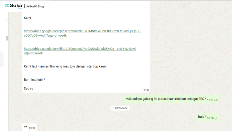 Contoh panggilan interview yang salah